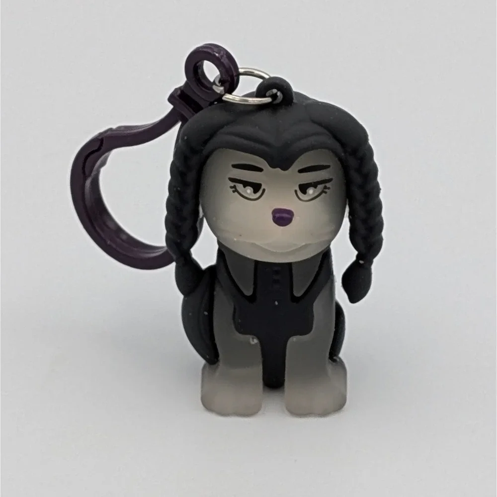 Wednesday Addams Dog Keychain U Crew Black Grey Goth Bag Charm Backpack Clip Toy